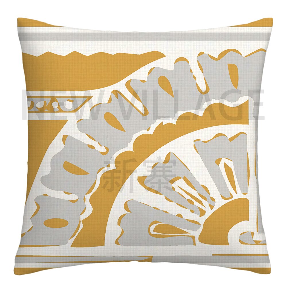 Yellow and white linen cushion covers - Satin & Sox