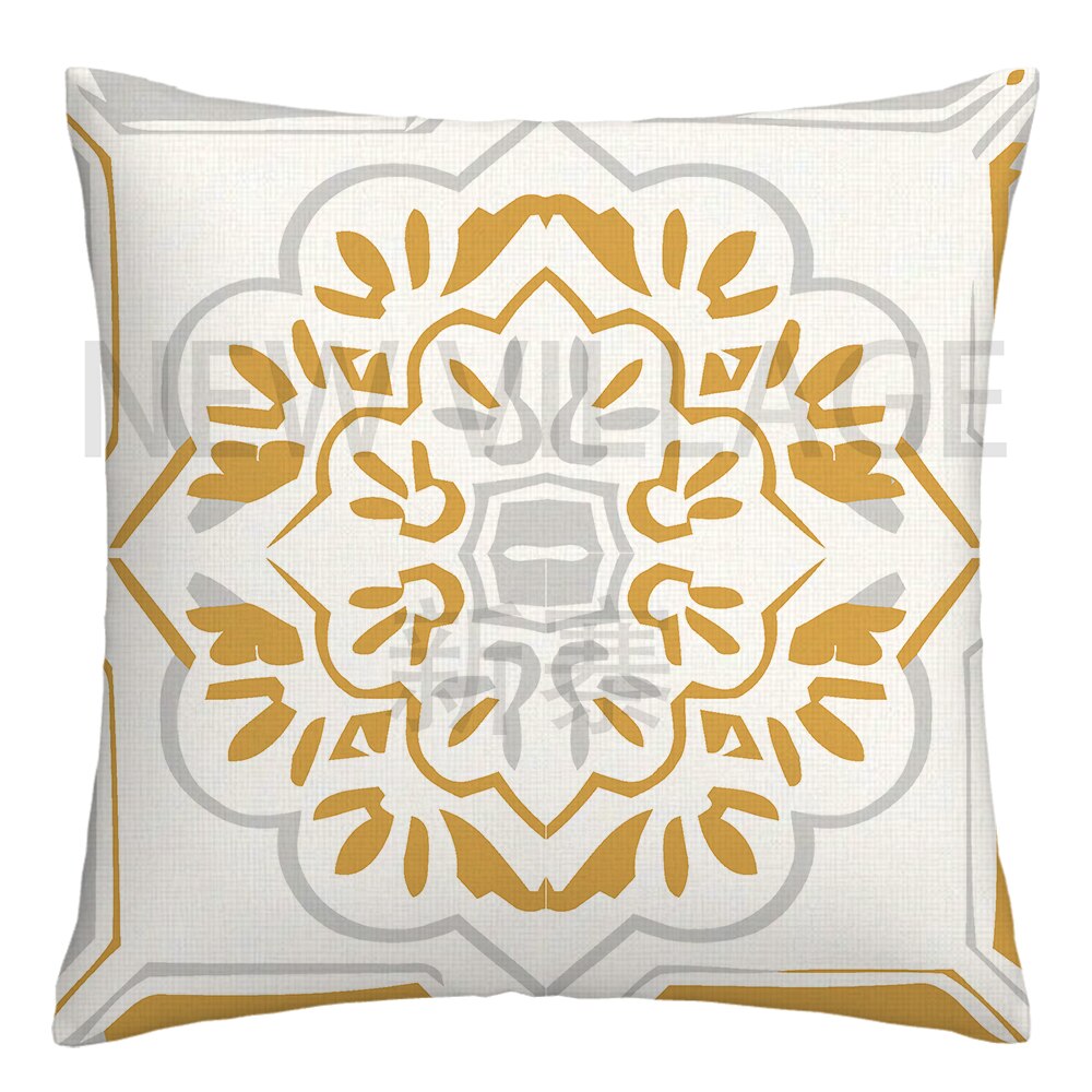 Yellow and white linen cushion covers - Satin & Sox