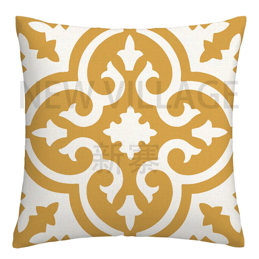 Yellow and white linen cushion covers - Satin & Sox