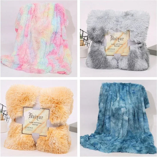 Large Plush Faux Fur Fluffy Throw Blanket