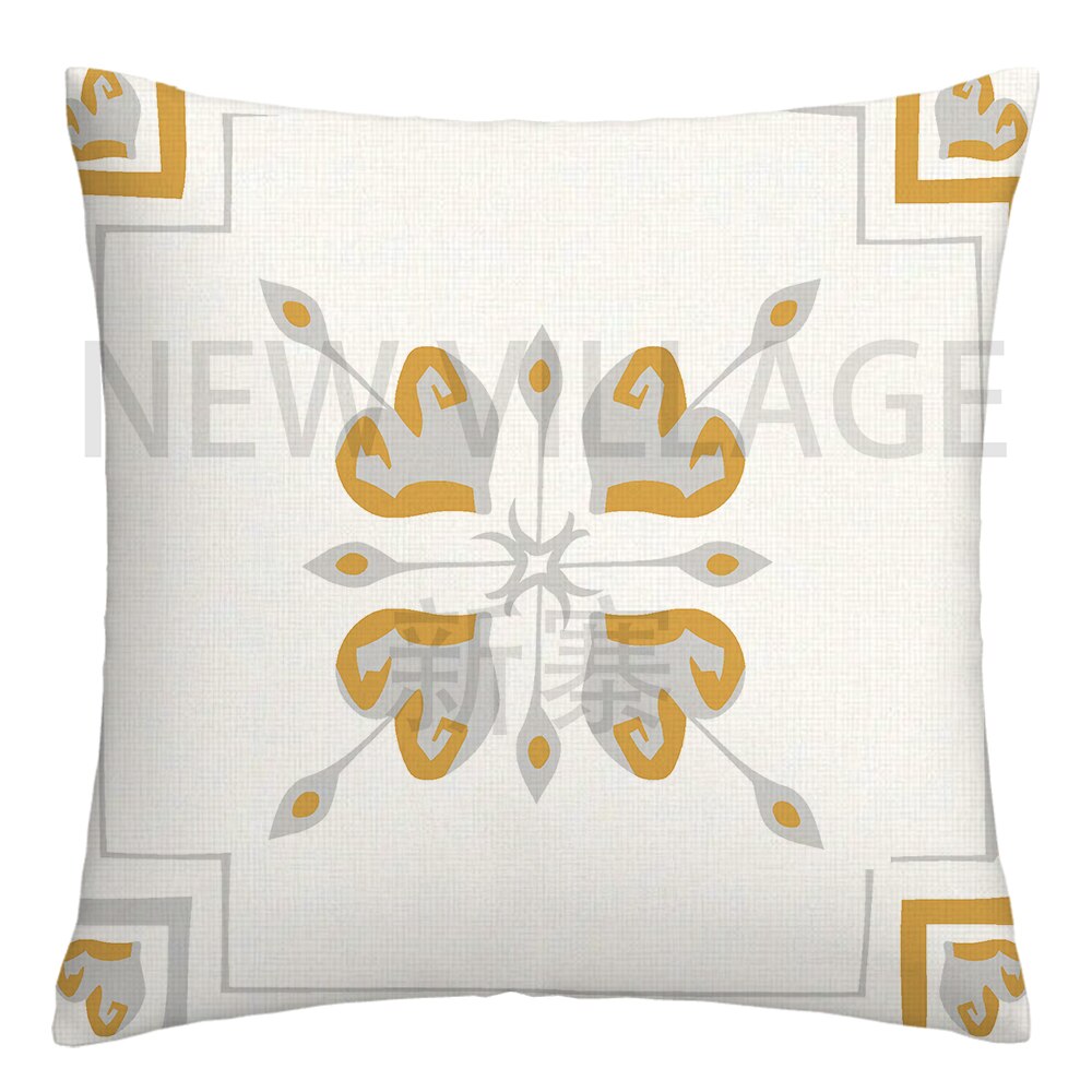 Yellow and white linen cushion covers - Satin & Sox