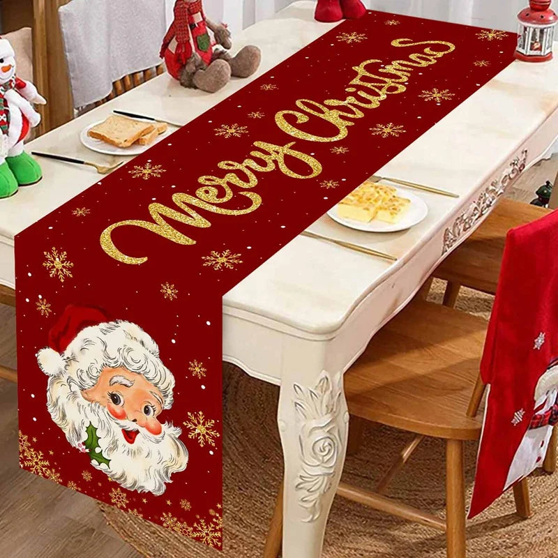 Santa Claus Christmas Table Runner - Satin & Sox