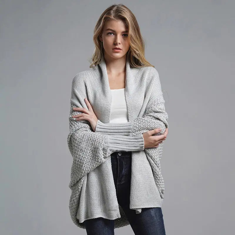 Casual Oversized Knitted Cardigan - Satin & Sox