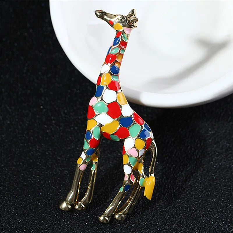 Giraffe Brooch Multicolour - Satin & Sox