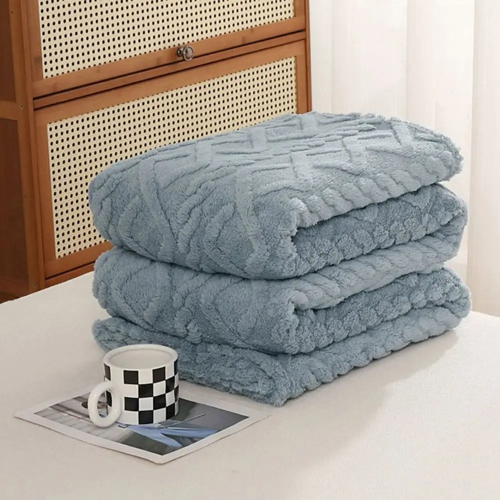 Solid Color Flannel Blanket Throw