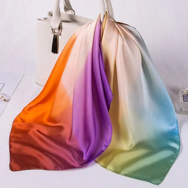 Ottie Ombre Rainbow Satin Scarf - Satin & Sox