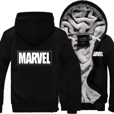 Marvel Thick Zipper Sweatshirt Hoodie - Satin & Sox