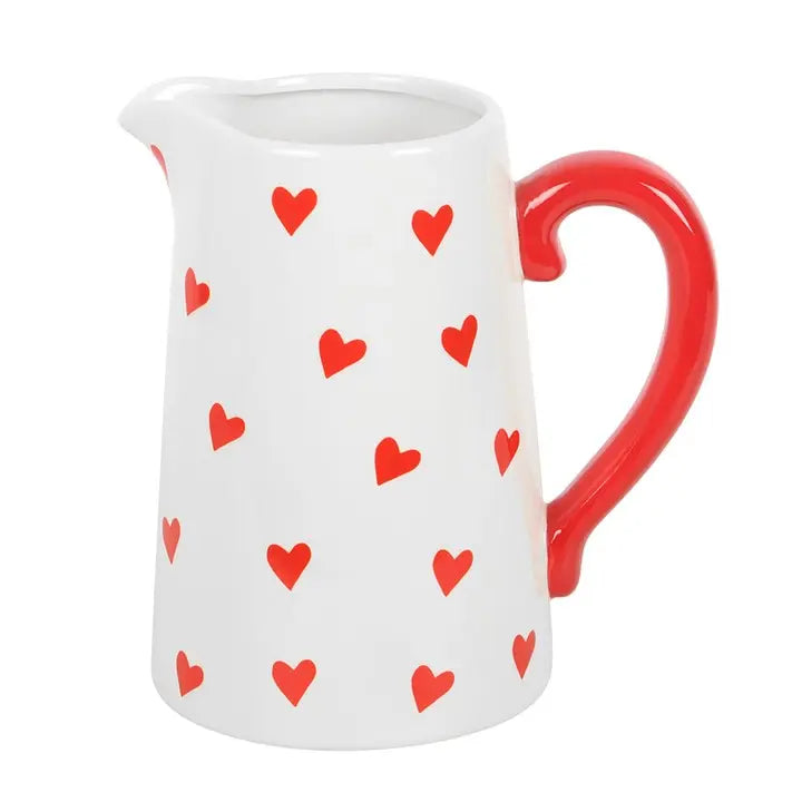 Heart Print Ceramic Flower Jug - Image #4