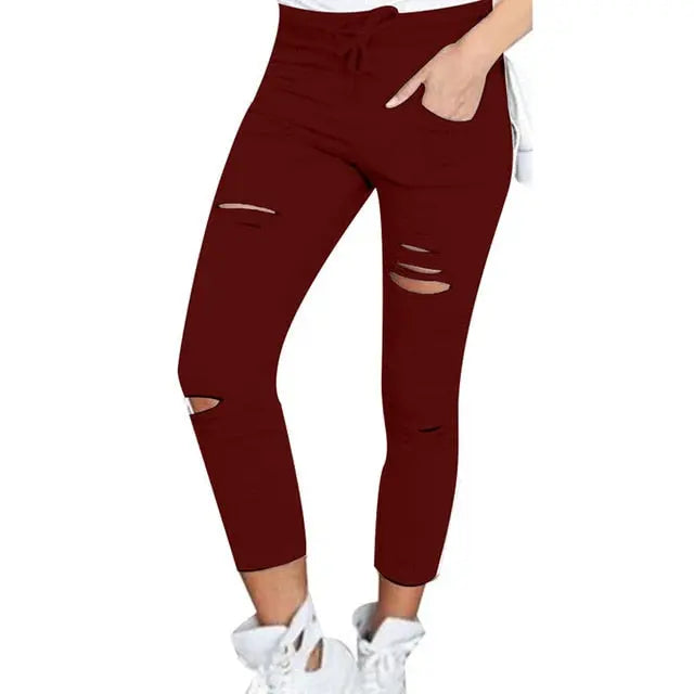 Stretchy Ripped Skinny Jeans Plus Size - Satin & Sox