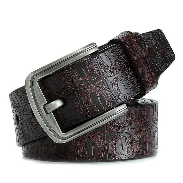 Pin Buckle Genuine Leather Cowhide Belt For Men - Satin & Sox