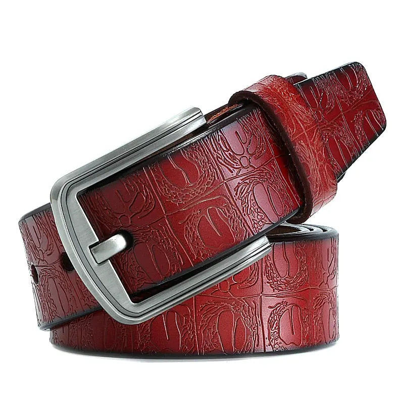 Pin Buckle Genuine Leather Cowhide Belt For Men - Satin & Sox