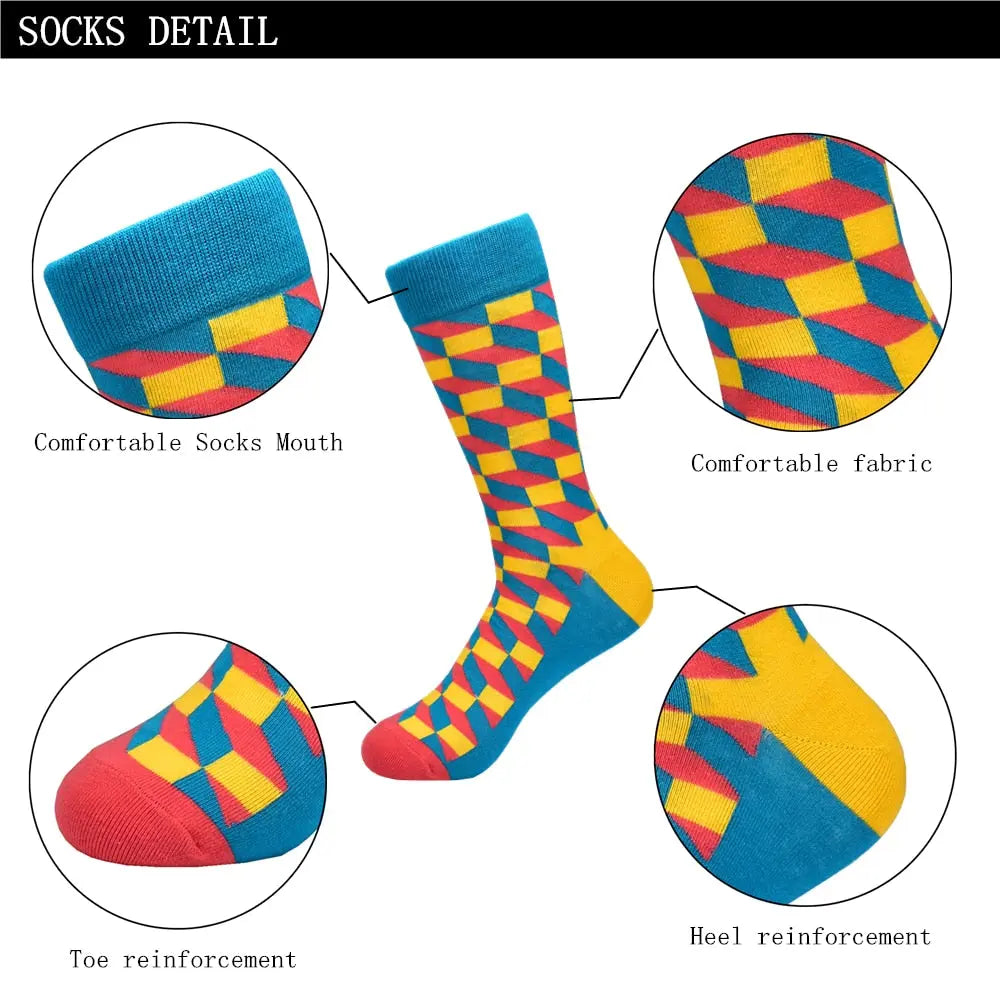 Cheque Socks Multipack 5 Pairs Adult - Satin & Sox