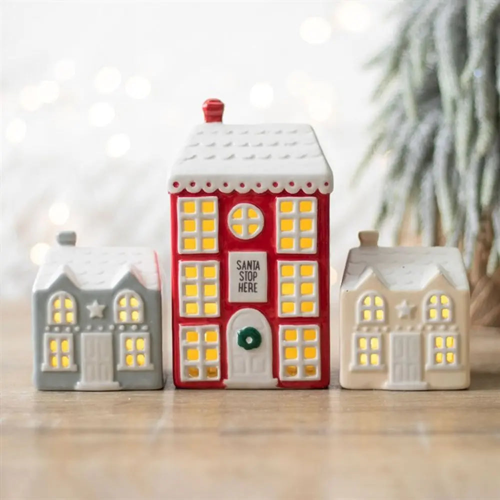 Set of 3 Light Up LED Christmas Houses - Image #4