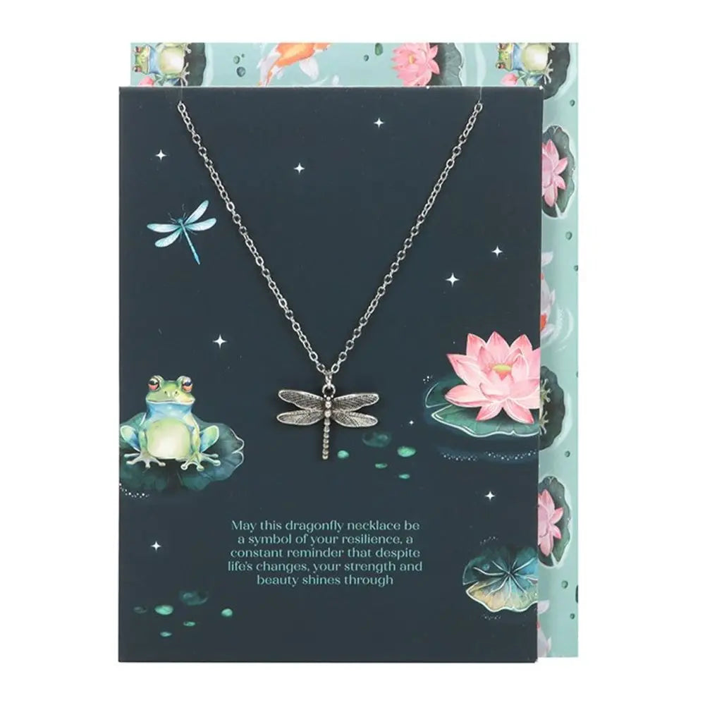 Dragonfly Necklace on Greeting Card - Image #2