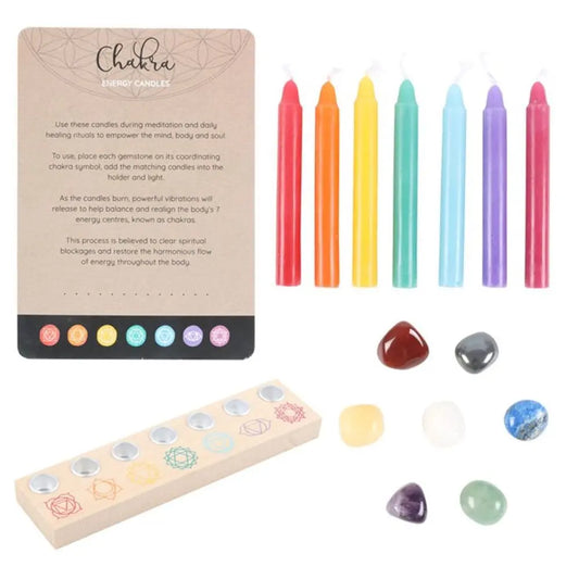 Chakra Energy Candle and Crystal Gift Set - Image #1