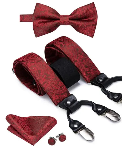 Men's Bow Tie and Braces Set - Satin & Sox