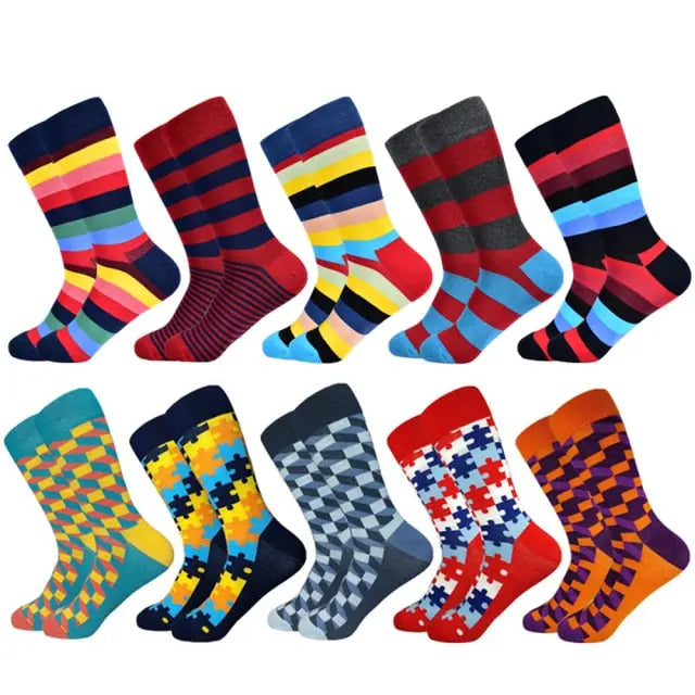 Cheque Socks Multipack 10 pairs - Satin & Sox