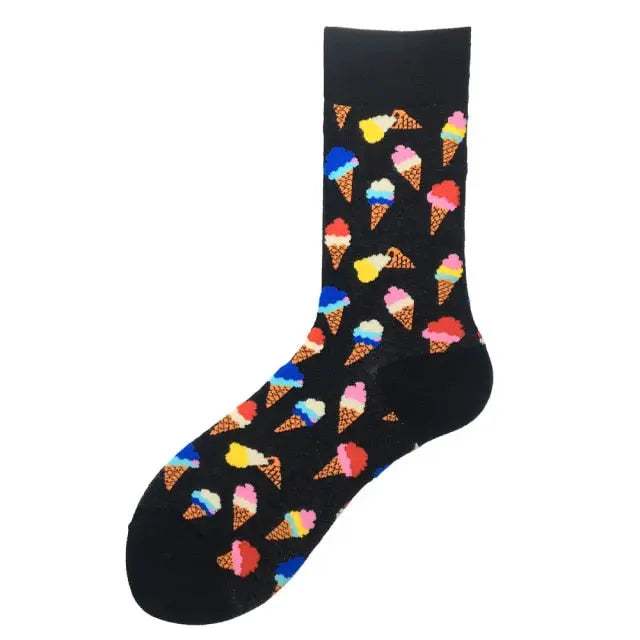 Ice Cream Socks Black - Satin & Sox