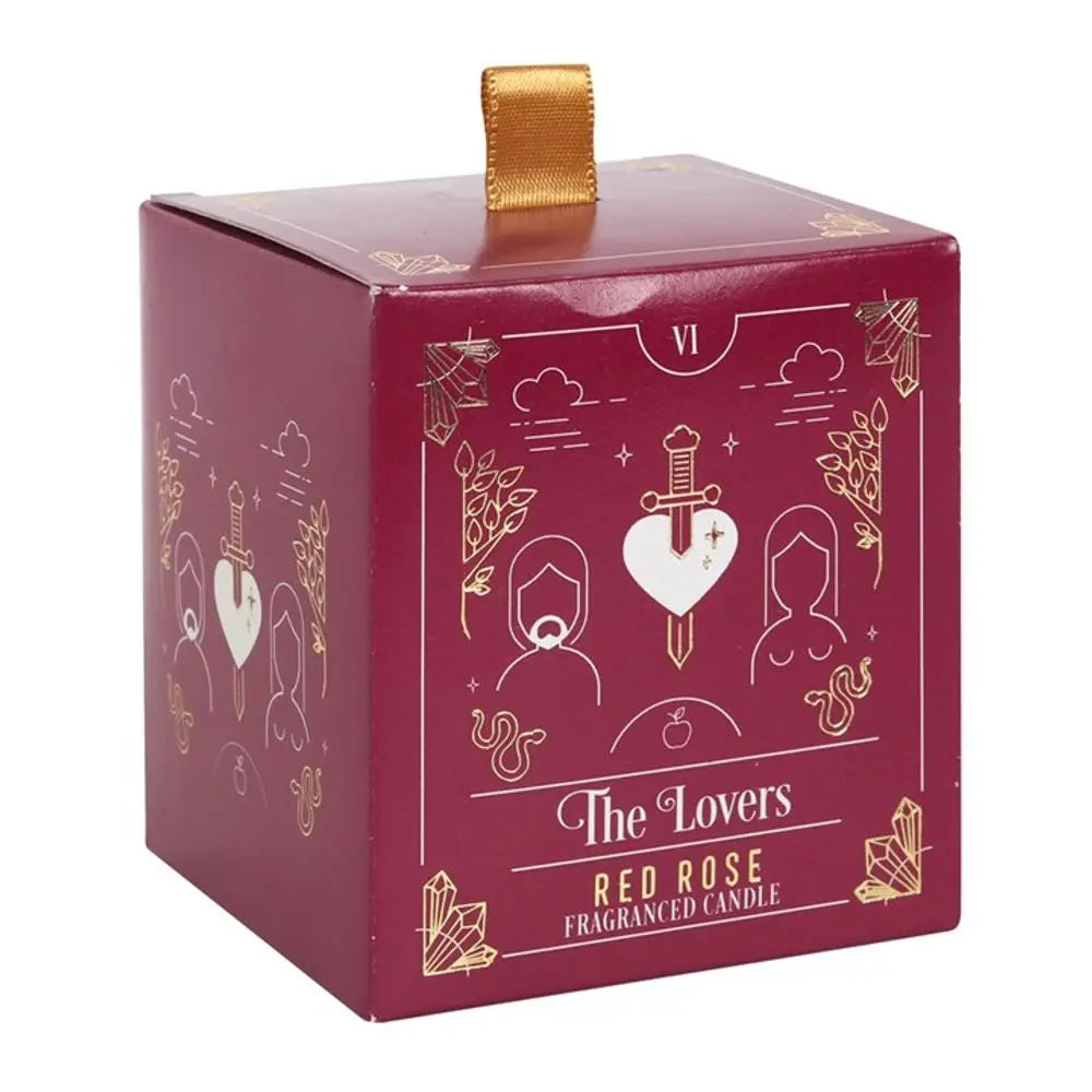 The Lovers Red Rose Tarot Candle - Satin & Sox