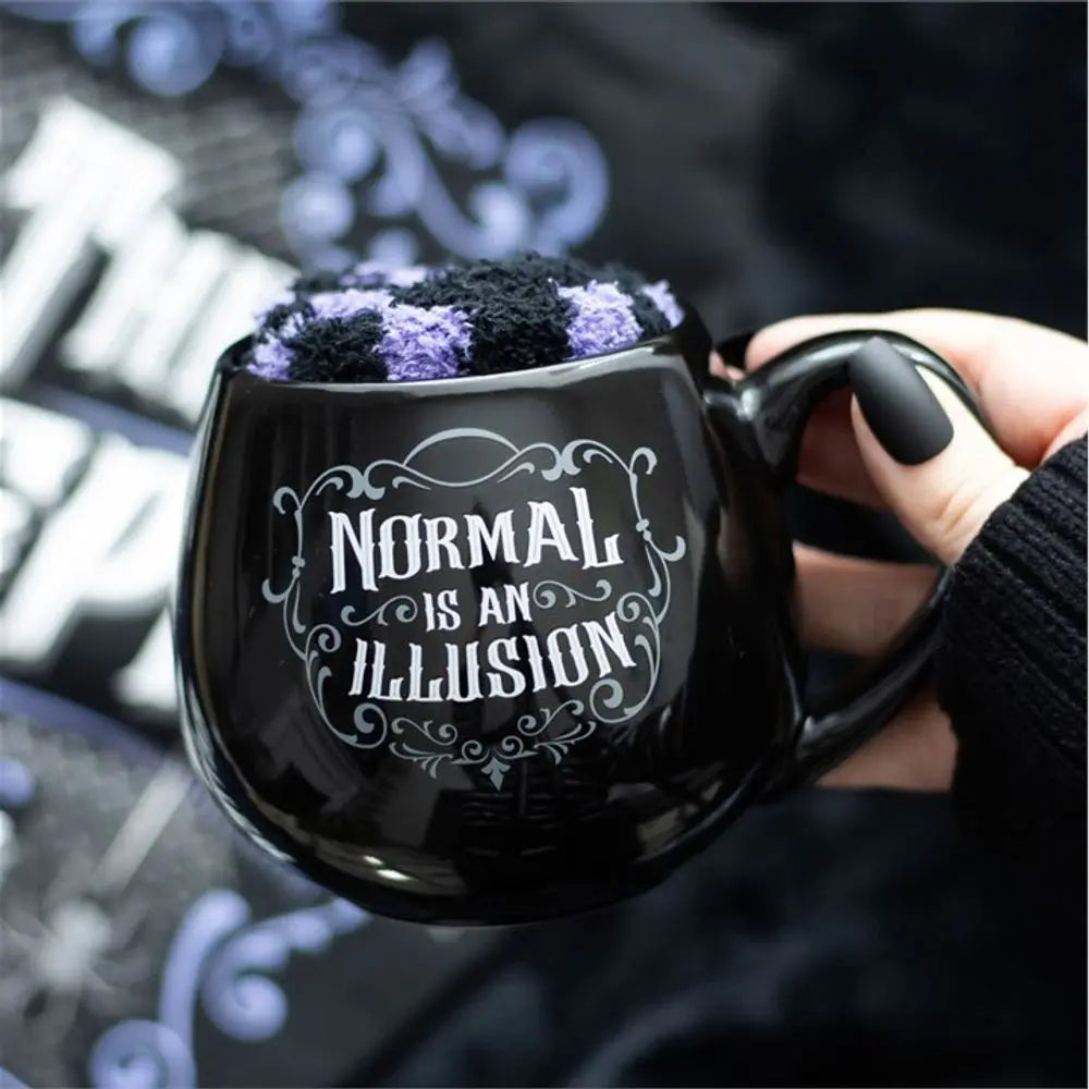 Normal is an Illusion Gothic Mug and Socks Set - Image #4