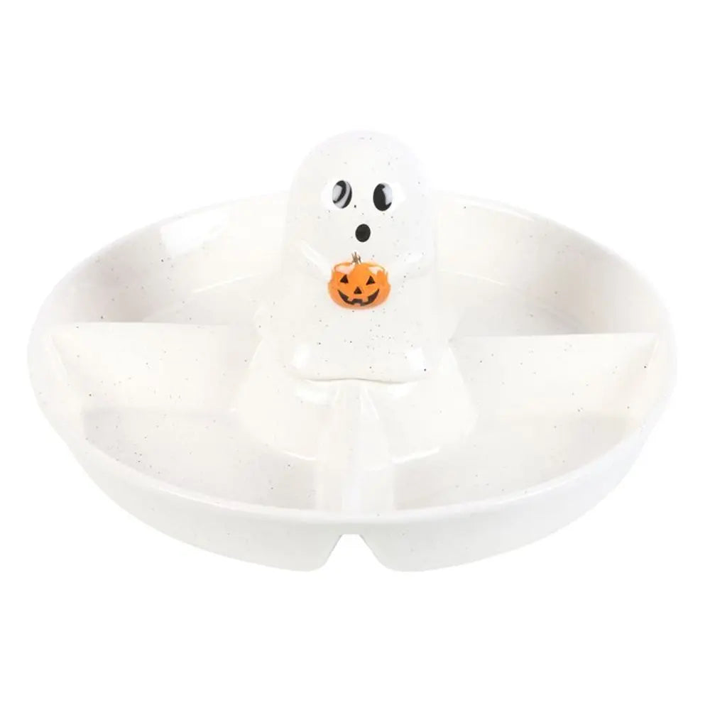 Ghost Chip & Dip Snack Dish - Satin & Sox