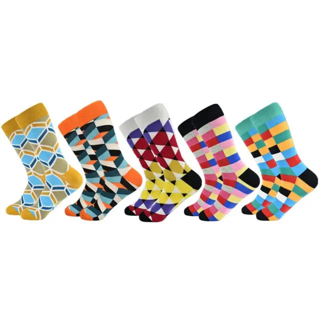 Cheque Socks Multipack 5 Pairs Adult - Satin & Sox