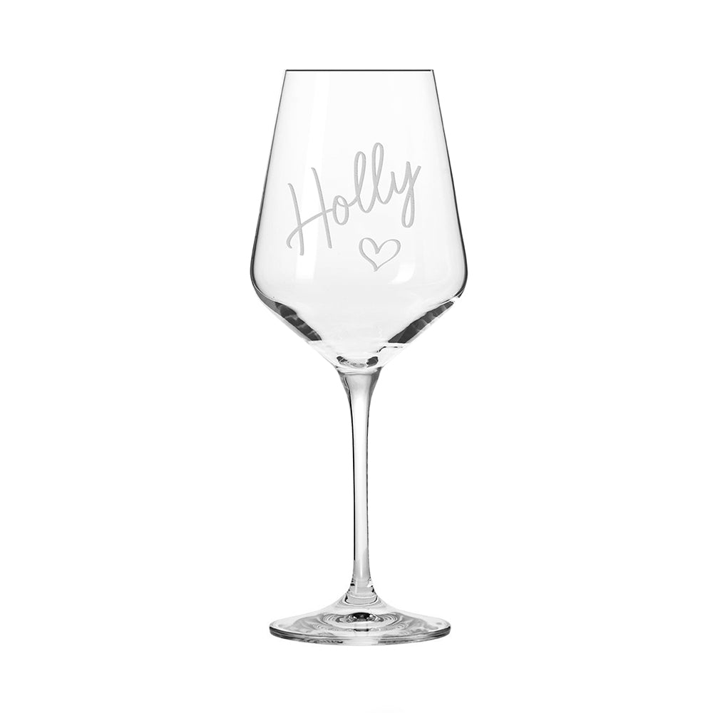 Personalised Love Heart Wine Glass