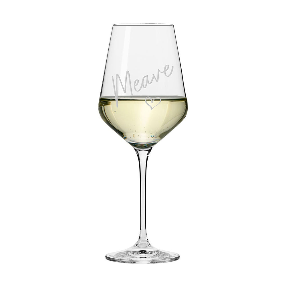 Personalised Love Heart Wine Glass