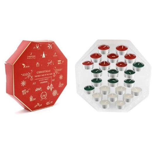 Christmas 24 Tealight Advent Calendar - Satin & Sox