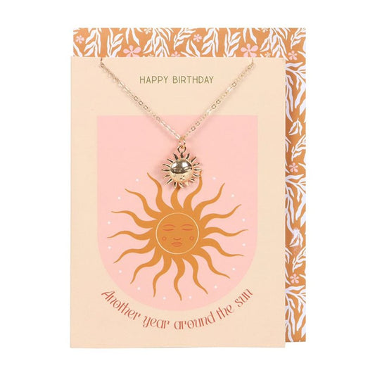 Sun Necklace on Birthday Card