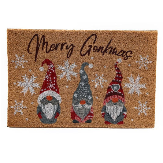 Natural Merry Gonkmas Christmas Doormat - Satin & Sox