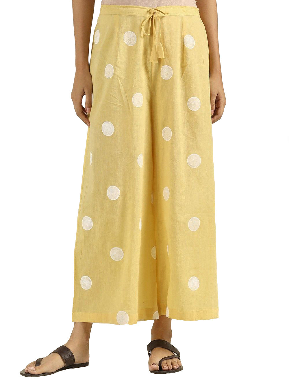 Polka Dot Casual Wide Legged Trousers - Satin & Sox