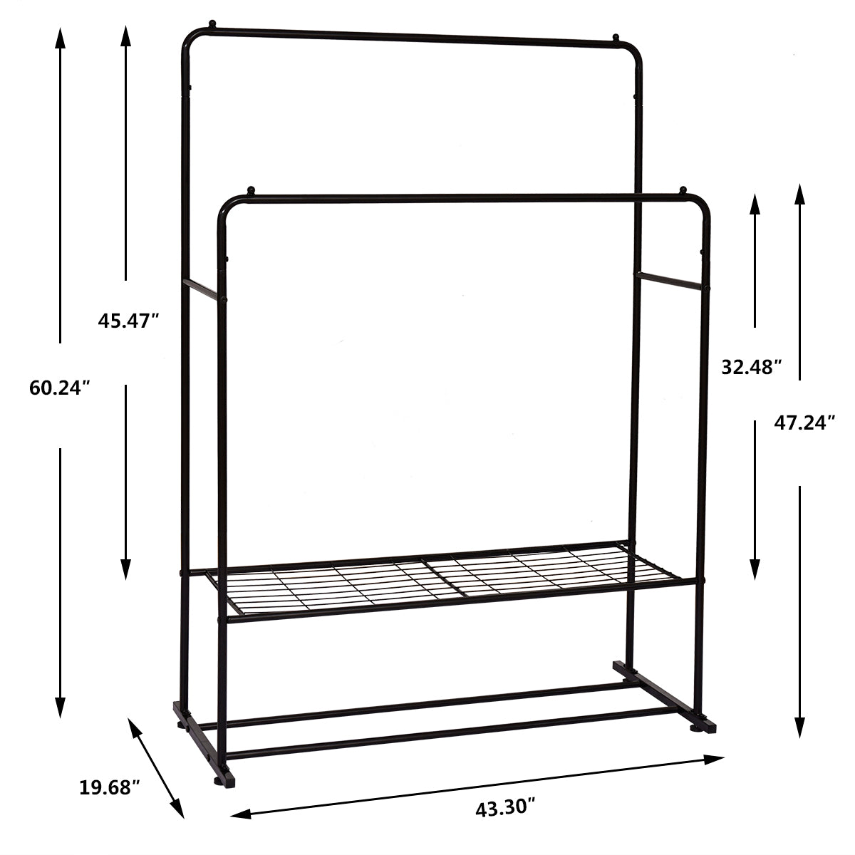 Garment Rack Freestanding Bedroom Clothing Rack - Satin & Sox