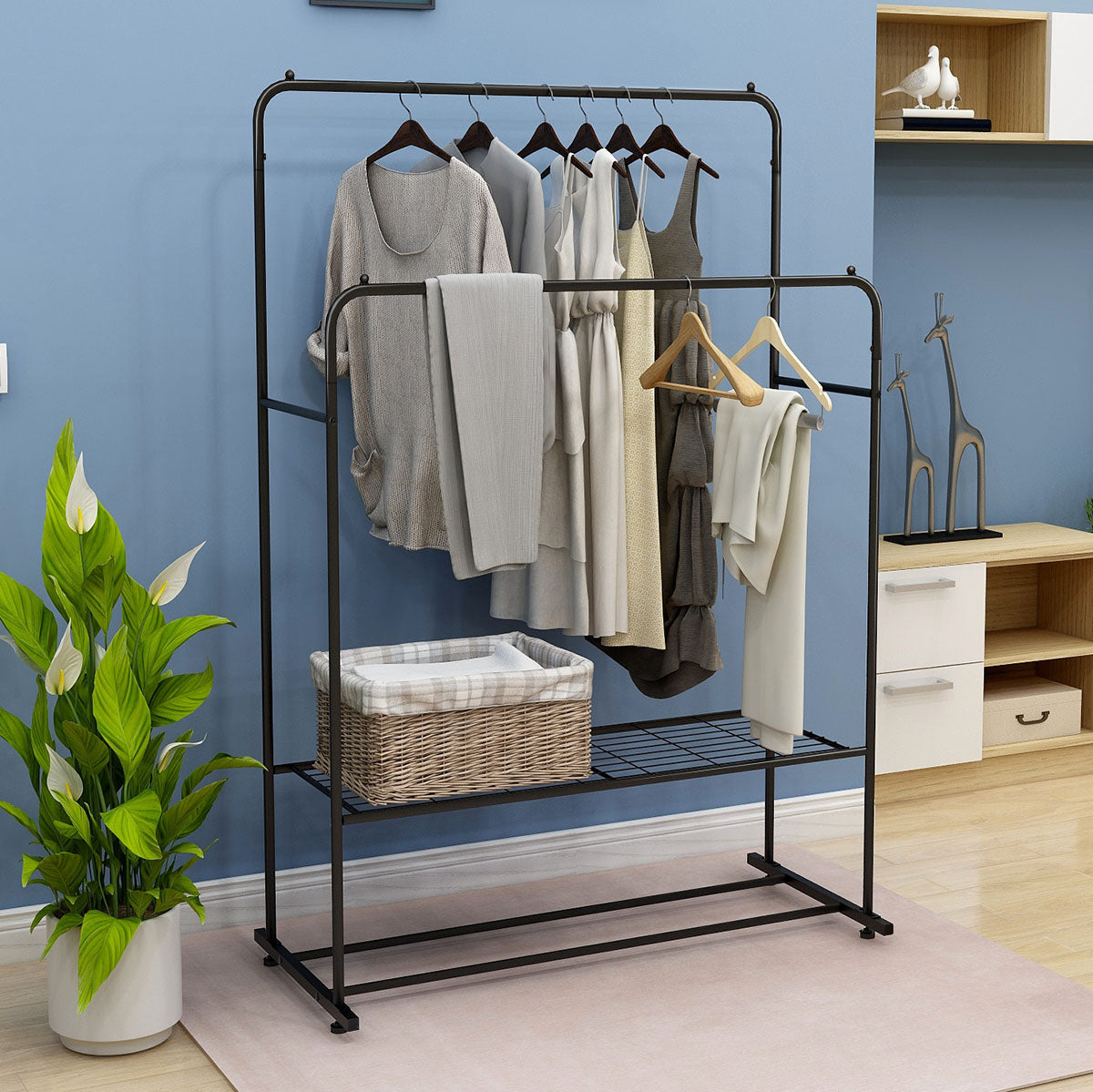 Garment Rack Freestanding Bedroom Clothing Rack - Satin & Sox