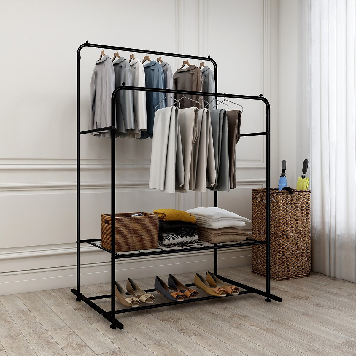 Garment Rack Freestanding Bedroom Clothing Rack - Satin & Sox