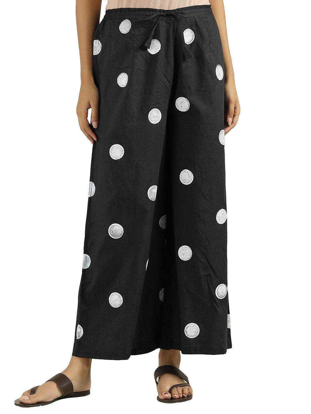 Polka Dot Casual Wide Legged Trousers - Satin & Sox