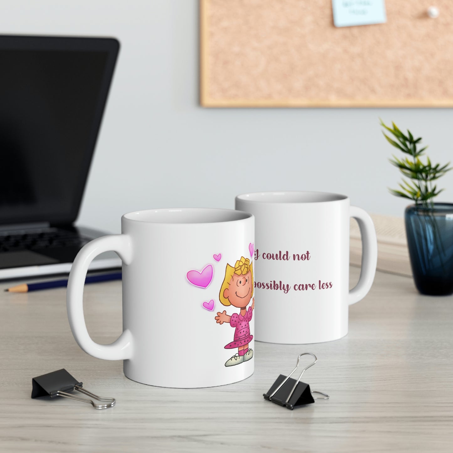 Sally Brown I could not care less Ceramic Mug 11oz - Satin & Sox