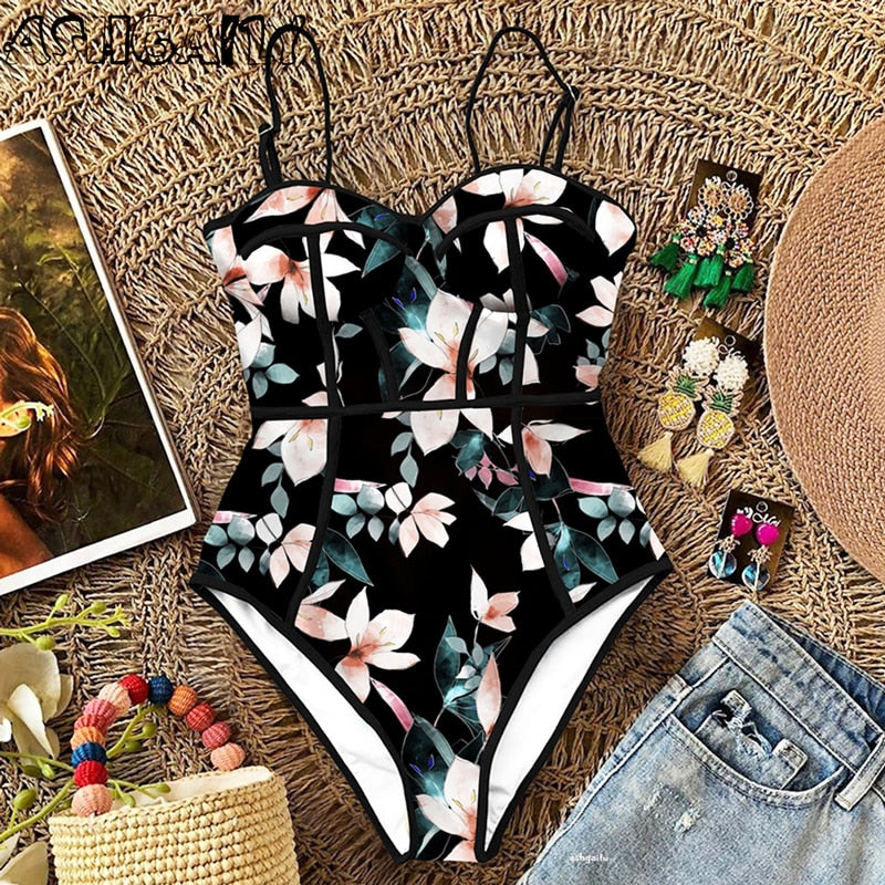 Floral One Piece Swimsuit