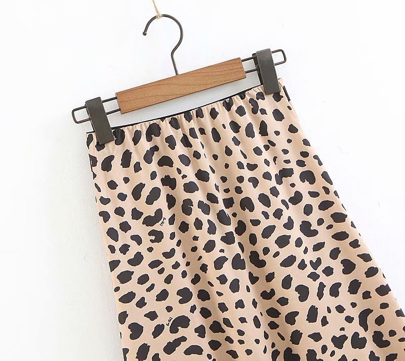 Leopard print high waist punk skirt - Satin & Sox