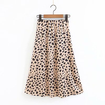 Leopard print high waist punk skirt - Satin & Sox