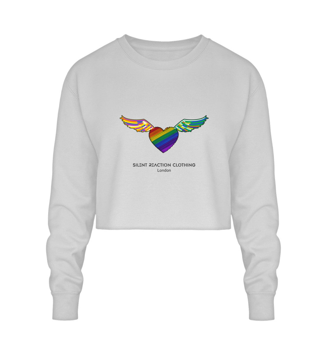 Pride Heart Silent Reaction Sweater  - Crop Sweatshirt - Satin & Sox