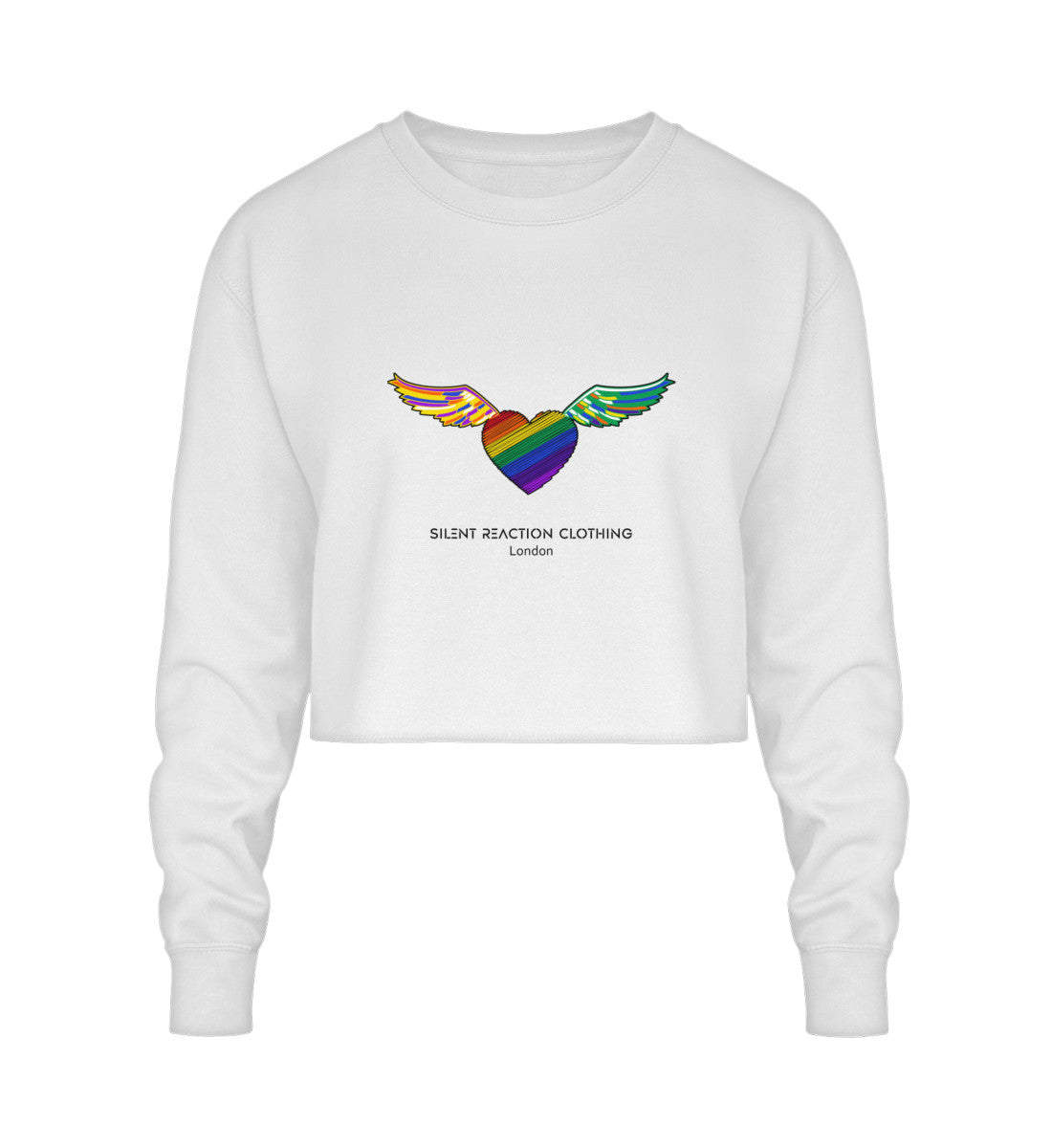 Pride Heart Silent Reaction Sweater  - Crop Sweatshirt - Satin & Sox