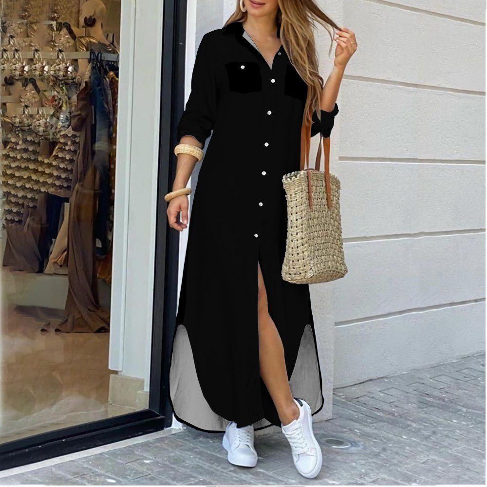 Plus Size Long Shirt Dress - Satin & Sox