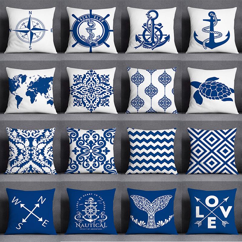 Navy and White Nautical Cushion Covers