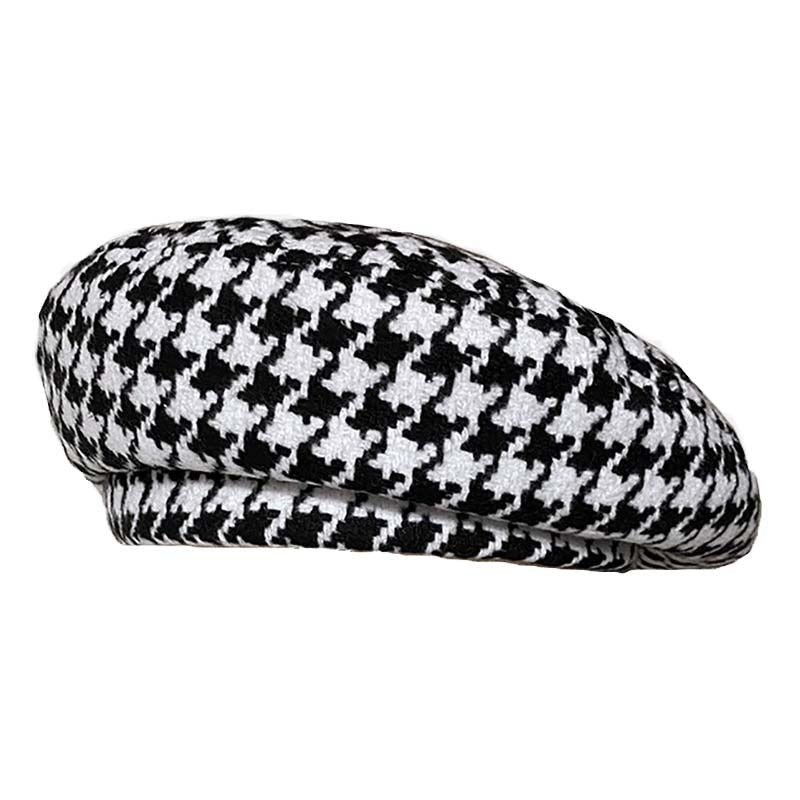 Retro Houndstooth Beret - Satin & Sox