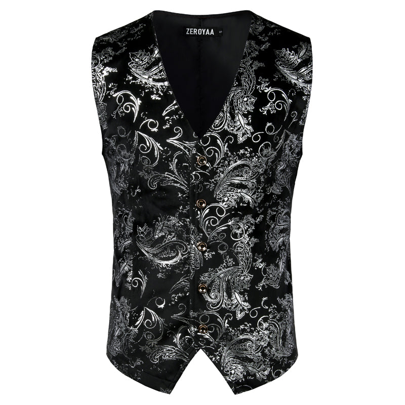 Steampunk Style Satin Waistcoat for Men