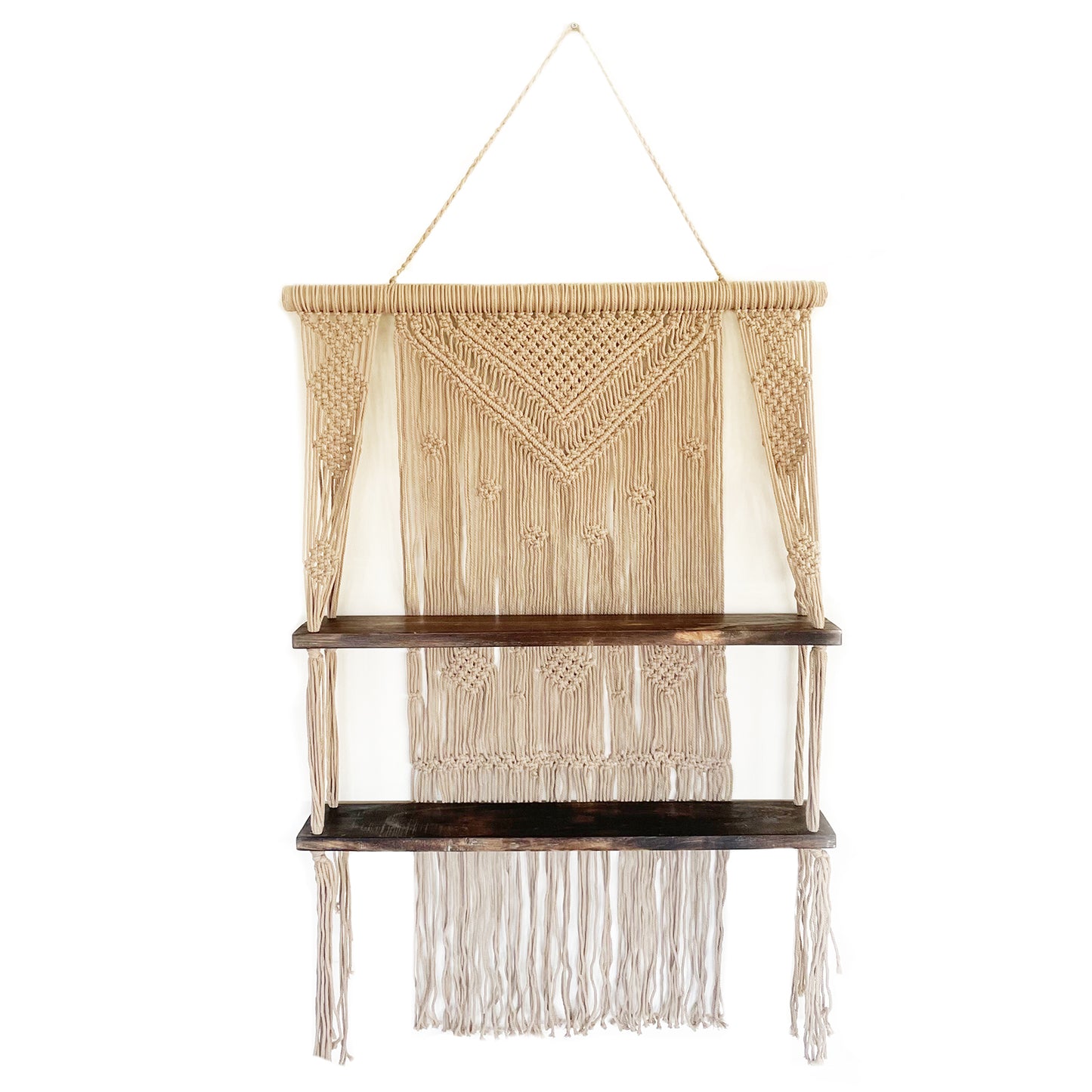 Macramé Hanging Shelf Handmade Macrame Wall Shelves Display - Satin & Sox