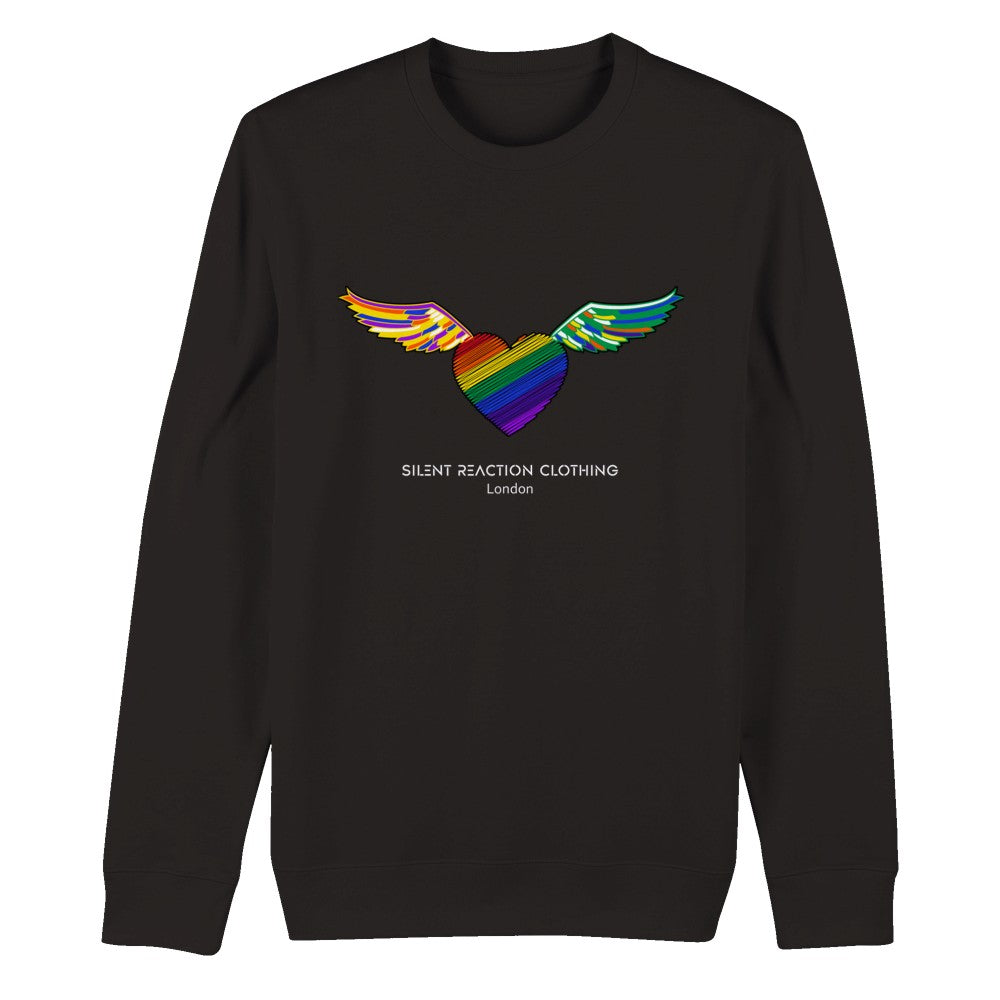 Silent Reaction Pride Winged Heart Organic Cotton Sweatshirt - Satin & Sox