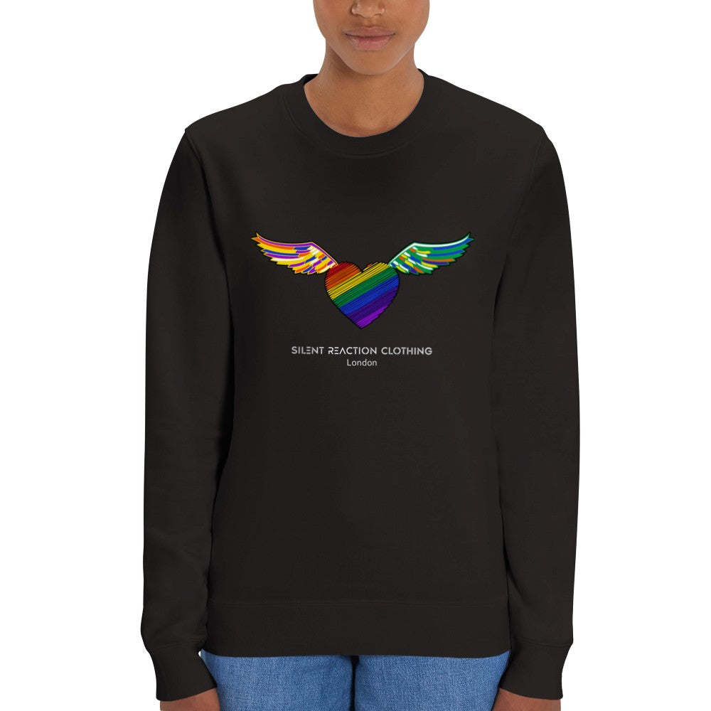 Silent Reaction Pride Winged Heart Organic Cotton Sweatshirt - Satin & Sox